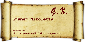 Graner Nikoletta névjegykártya